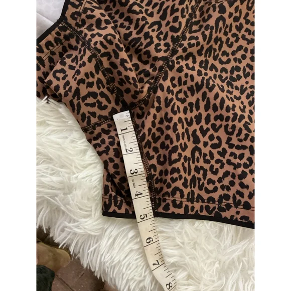 Women's Lands' End Plus 18 Brown Black Leopard Print Athletic Shorts - Picture 8 of 11